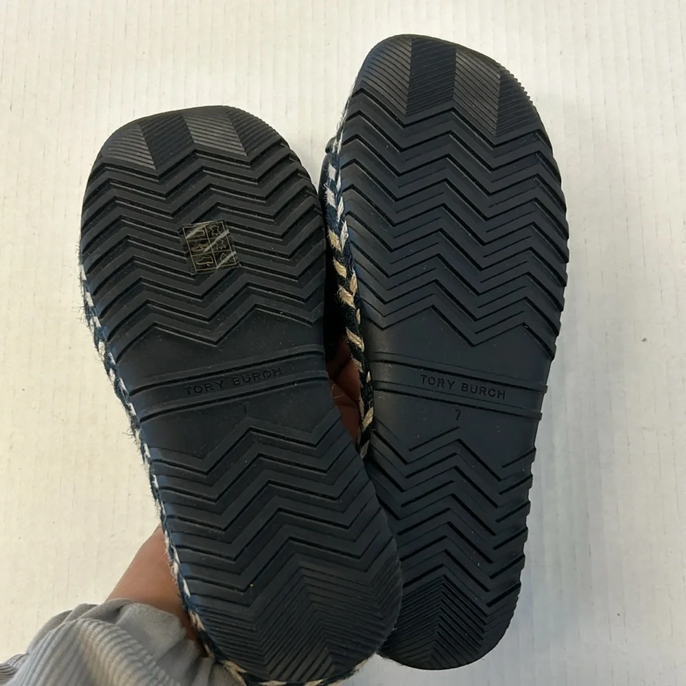 Tory Burch leather slide espadrilles